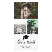 卒業式 感謝 三枚 写真 シンプル