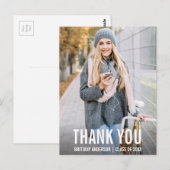 卒業式 感謝 現代 フォト ポストカード WBB (正面/裏面)