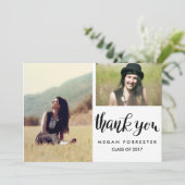 卒業式 手書き感謝 二人 写真 招待状 (スタンド正面)