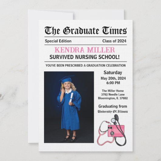 卒業式 招待状 (正面)