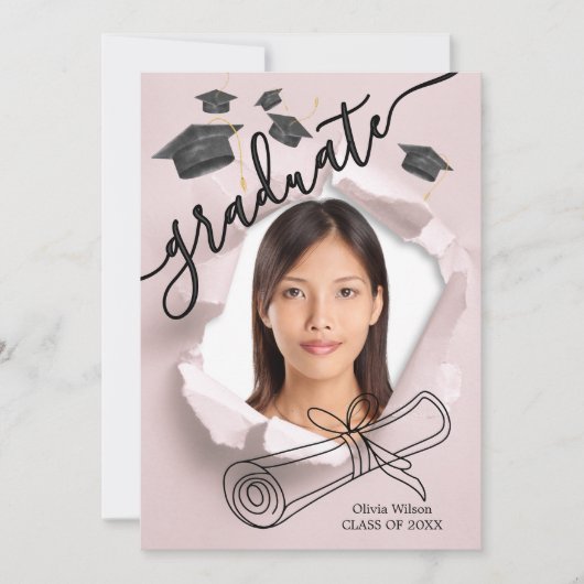 卒業式 招待状 (正面)