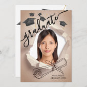 卒業式 招待状 (正面/裏面)