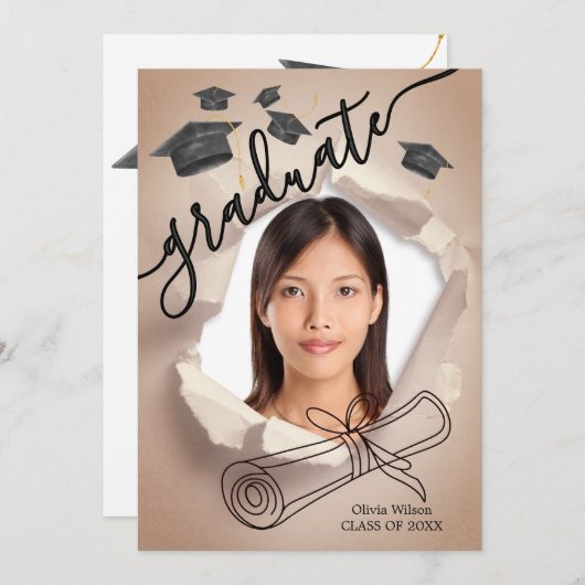 卒業式 招待状 (正面/裏面)