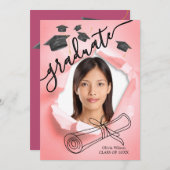 卒業式 招待状 (正面/裏面)