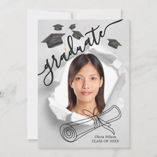 卒業式 招待状 (正面)