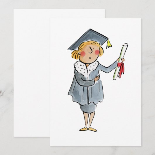 卒業式 招待状 (正面/裏面)