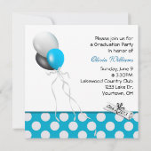卒業式 水玉模様の境界線 招待状 (裏面)