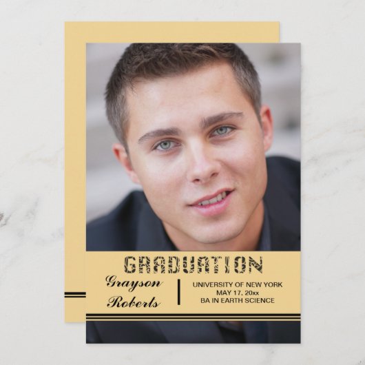 卒業式 透明な発表 案内状 (正面/裏面)