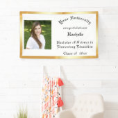 卒業式、金箔、カスタム写真 横断幕 (インサイチュ)