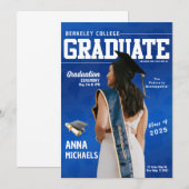 卒業式 雑誌スタイルの卒業お知らせ 招待状 (正面/裏面)