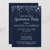 卒業式 | 青い夜空の下で星を祝う 招待状 (正面/裏面)