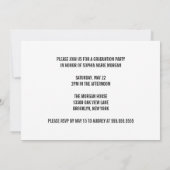 卒業式 青 赤 白 卒業のお知らせ 招待状 (裏面)