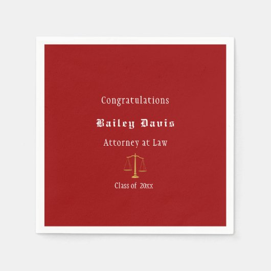 卒業式 黄金の天秤の赤    スタンダードカクテルナプキン (正面)