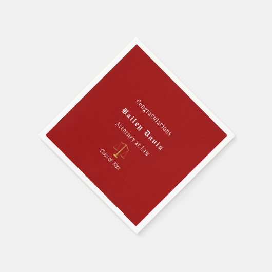 卒業式 黄金の天秤の赤 スタンダードカクテルナプキン (角)