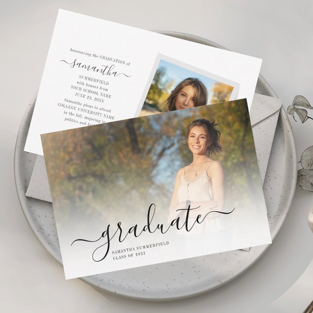 卒業式 2025 スクリプト 2 枚の写真の発表 (Graduate 2025 2 Photos Script Graduation Announcement)