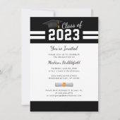 卒業式 2026 モダン卒業パーティー 招待状 (正面)