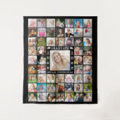 卒業式 55周年 フォトコラージュ 背景 オーダーメイド カラー タペストリー (正面)