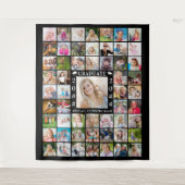 卒業式 55周年 フォト コラージュ 背景 オーダーメイド カラー タペストリー (正面)