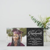 卒業式 Elegant Black 卒業 案内状 (スタンド正面)