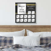 卒業式 | K-12写真 |ブラック&金ゴールド キャンバスプリント (インサイチュ (寝室))