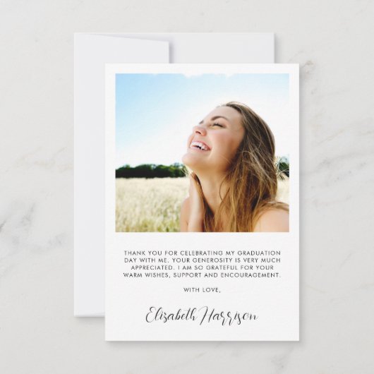 卒業式Arch写真ありがとう サンキューカード (裏面)