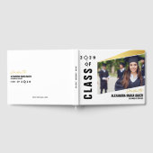 卒業式Bashパーティーサインイン白黒 ゲストブック (全面)