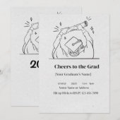 卒業式Bash -エレガントカスタム招待状 シーズンカード (正面/裏面)