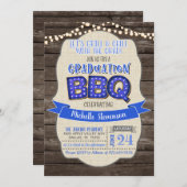 卒業式BBQパーティの招待状 – グリル&チルBl 招待状 (正面/裏面)