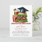 卒業式BBQパーティの招待状 | 裏庭クックアウト 招待状 (スタンド正面)