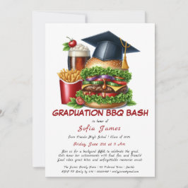 卒業式BBQパーティの招待状 | 裏庭クックアウト 招待状