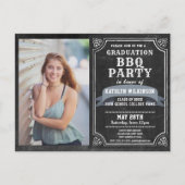 卒業式BBQパーティーシャルボードフォト招待状 ポストカード (正面)