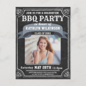 卒業式BBQパーティーシャルボードフォト招待状 ポストカード (正面)
