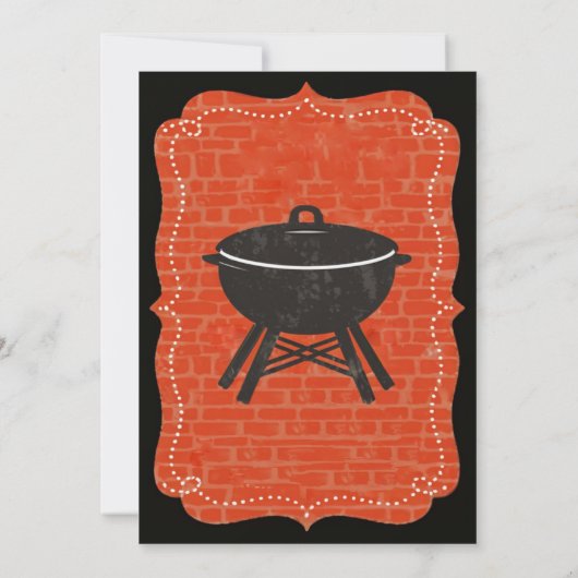 卒業式BBQパーティー素朴ウォールバックヤードアウトドア 招待状 (裏面)