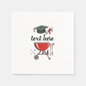 卒業式BBQ招待状，卒業パーティの招待状 スタンダードカクテルナプキン (正面)