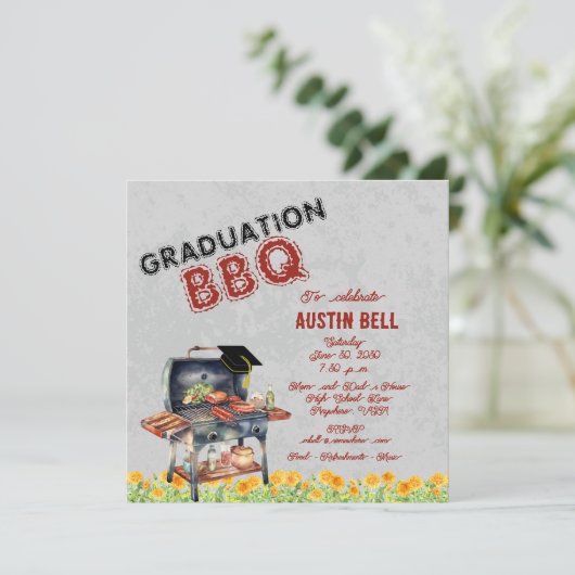 卒業式BBQ招待状 招待状 (スタンド正面)