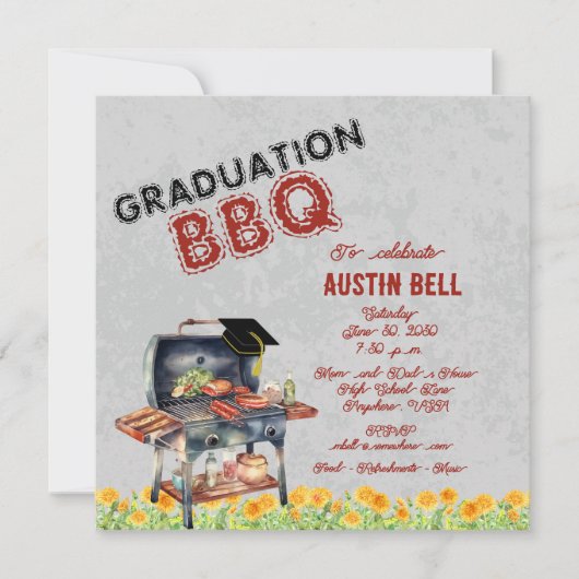 卒業式BBQ招待状 招待状 (正面)