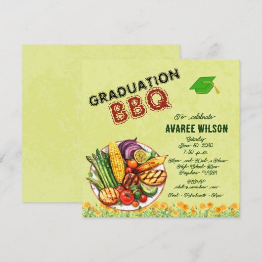 卒業式BBQ招待状 招待状 (正面/裏面)