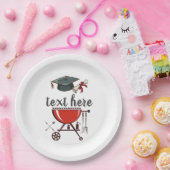 卒業式BBQ招待、グラッド・パーティの招待状 ペーパープレート (パーティー)