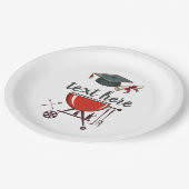 卒業式BBQ招待、グラッド・パーティの招待状 ペーパープレート (アングル)