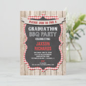 卒業式BBQ、ピクニックパーティーの卒業式 招待状 (スタンド正面)