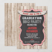 卒業式BBQ、ピクニックパーティーの卒業式 招待状 (正面/裏面)