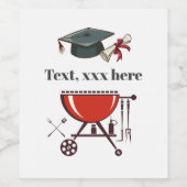 卒業式BBQ、卒業パーティー ワインラベル (シングルラベル)