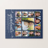 卒業式K-12スクリプモダント写真コラージュ海軍 ジグソーパズル (横)