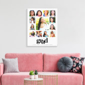 卒業式K-12フォトコラージュモダン白黒 キャンバスプリント (インサイチュ (リビング))