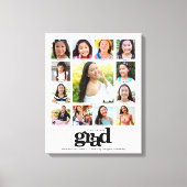 卒業式K-12フォトコラージュモダン白黒 キャンバスプリント (正面)