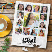 卒業式K-12フォトコラージュモダン白黒 ジグソーパズル