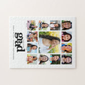 卒業式K-12フォトコラージュモダン白黒 ジグソーパズル (横)