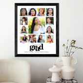 卒業式K-12フォトコラージュモダン白黒 ポスター