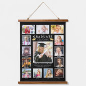 卒業式K-12フォトコラージュ大学院キープサケ 吊り下げ型タペストリー (正面)