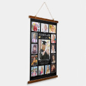 卒業式K-12フォトコラージュ大学院キープサケ 吊り下げ型タペストリー (傾斜あり)